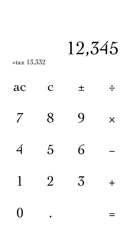 bwCalc（シンプルにデザインされた計算機、税込みも表示）