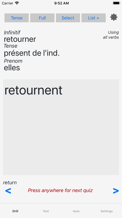Verbes - French Verb Trainer