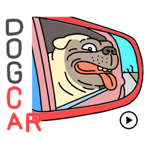 Animated Dog In a Car Sticker