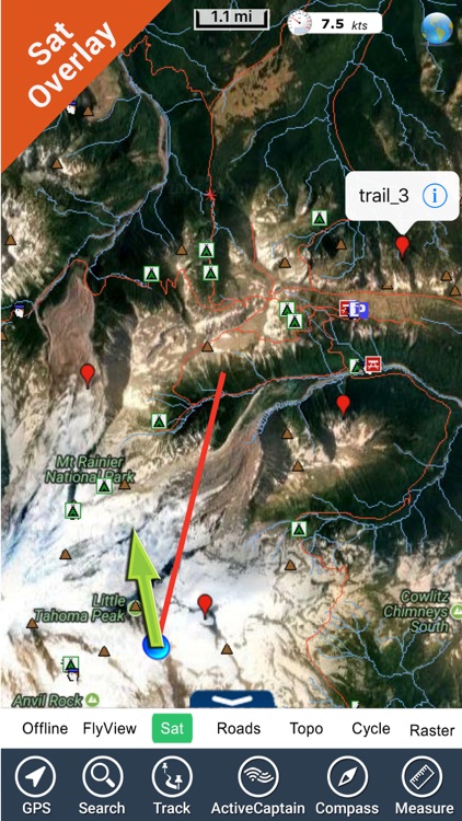 Mount Ranier National Park gps and outdoor map