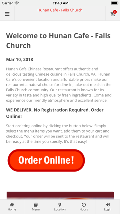 How to cancel & delete Hunan Cafe Falls Church from iphone & ipad 1