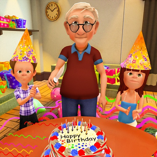 Happy Grandpa Birthday Party Icon