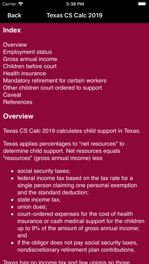 Texas Child Support Calc 2019(圖4)-速報App