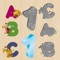 A wonderful, cute collection of puzzles with letters and numbers for toddlers and kids