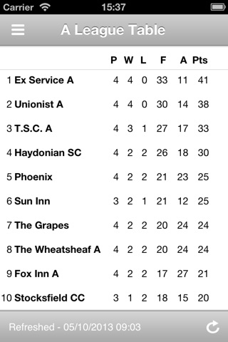 Hexham Darts League screenshot 2