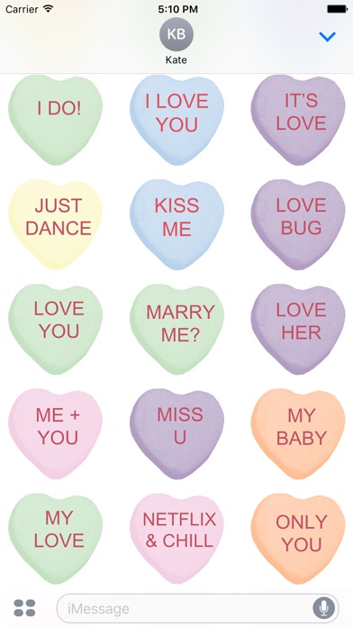 Candy Hearts 1 Stickers screenshot 3
