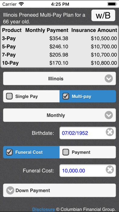 How to cancel & delete CFG Preneed Rate Calculator from iphone & ipad 1