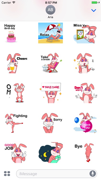 Animated Pink Bunny Sticker screenshot-3