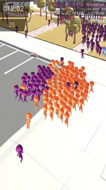 Stickman Crowd in City