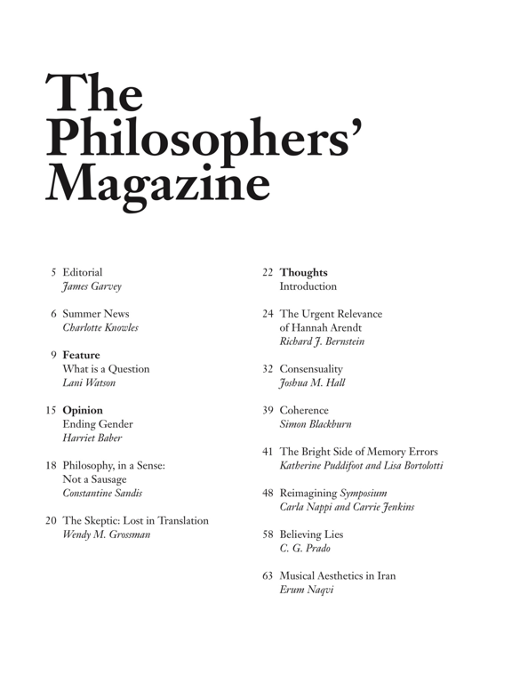 The Philosophers' Magazine