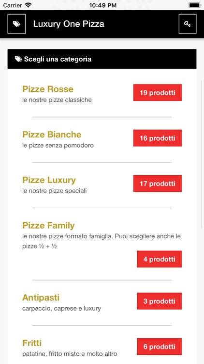 Luxury One Pizza