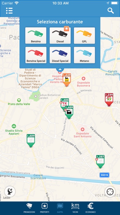 Prezzi Benzina - GPL e Metano