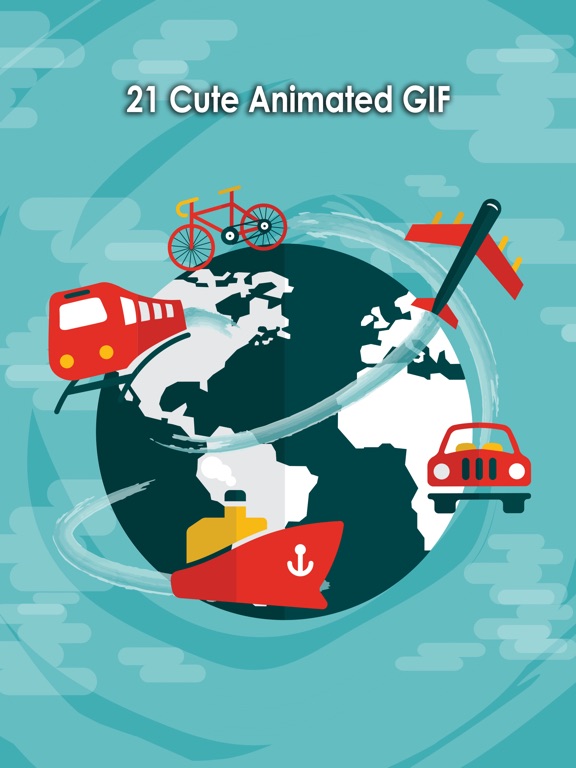 Animated Cute Transportation Stickers image #1