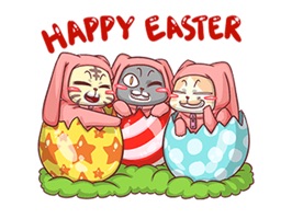 Cats Celebrate Easter Stickers