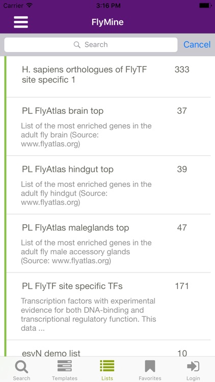 InterMine Gene Search