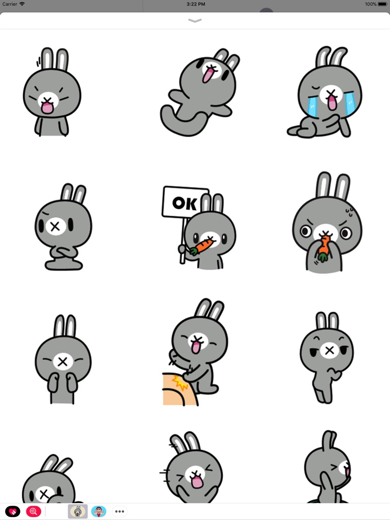 【图】Grey Bunny Animated Stickers(截图3)