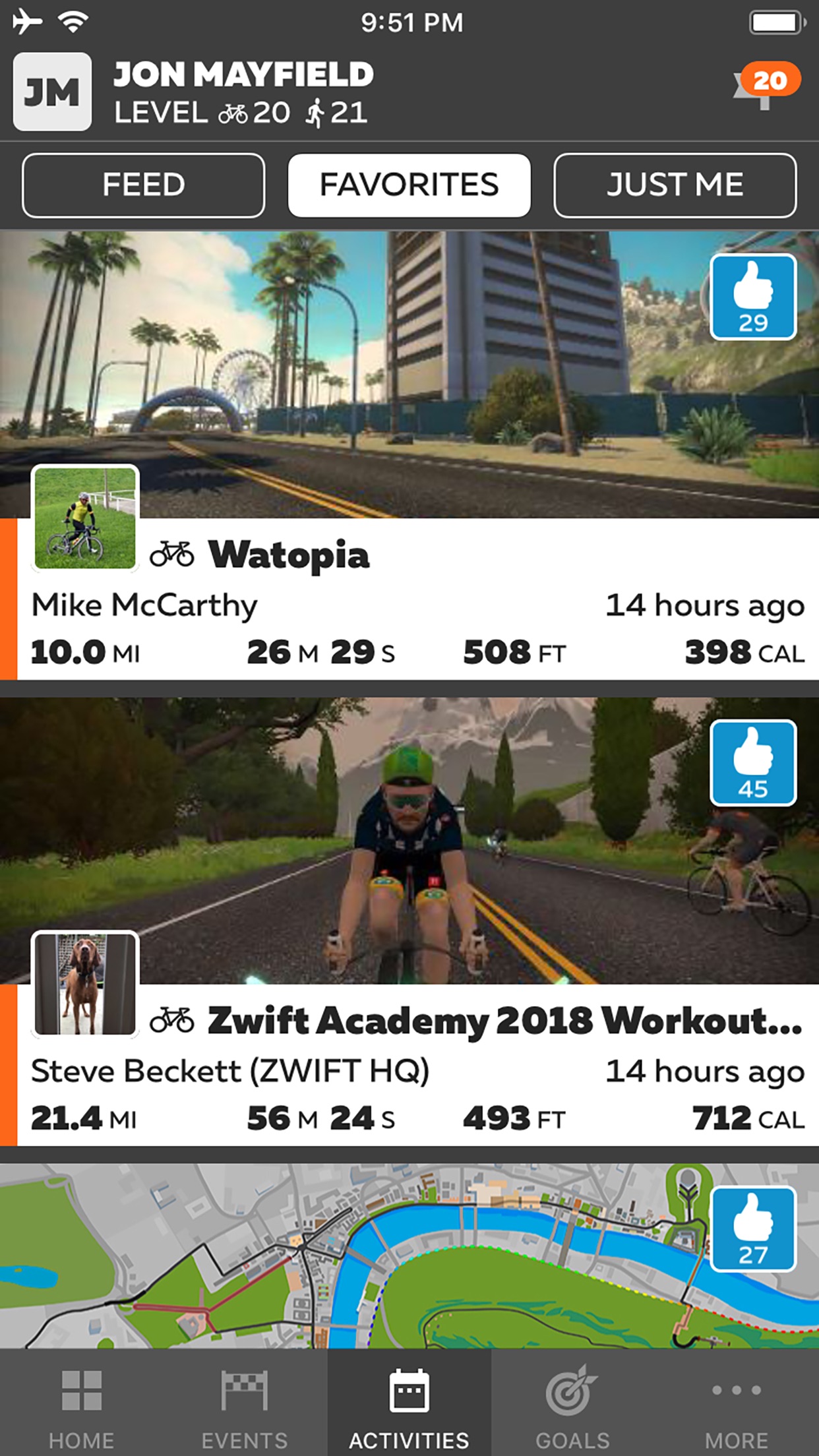 Screenshot do app Zwift Companion