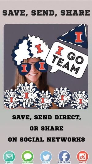 Illinois Fighting Illini PLUS Selfie Stickers(圖3)-速報App