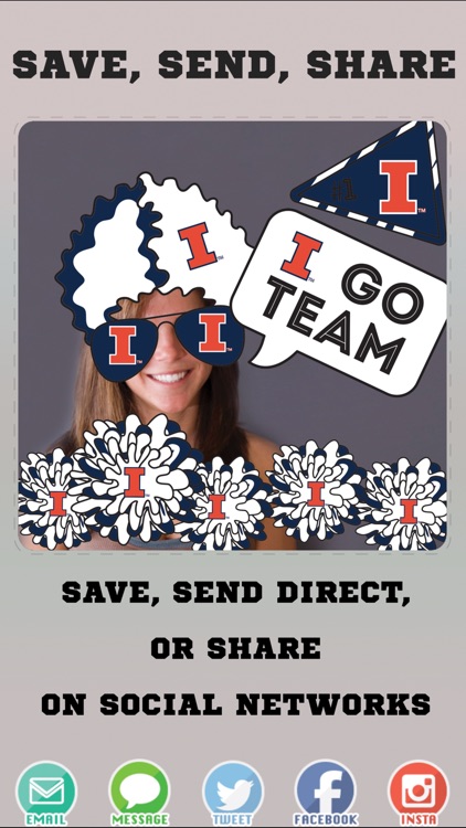 Illinois Fighting Illini PLUS Selfie Stickers