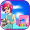 Design clothes, cut fabric, put accessories on clothes at girls' Tailor shop