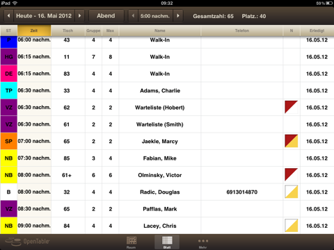 OpenTable Manager for iPad screenshot 4
