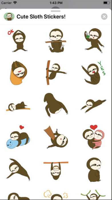 Cute Sloth Stickers ! screenshot 2