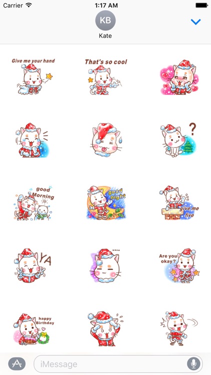 Cat Love Christmas Sticker