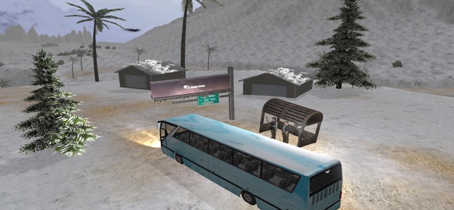 Tài xế xe buýt offroad tuyết