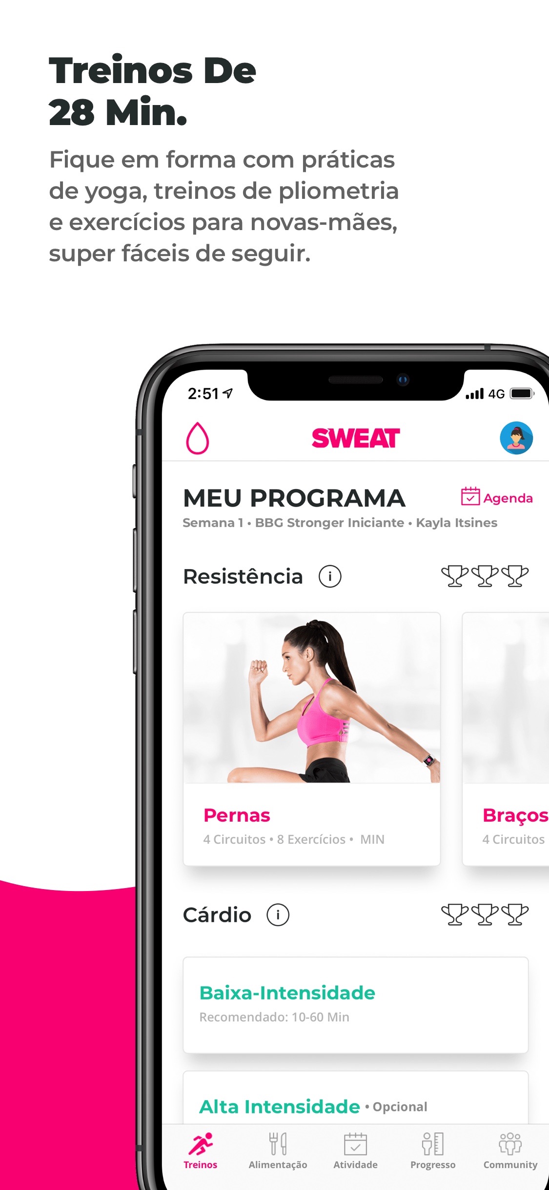 Screenshot do app Sweat: Fitness Kayla Itsines