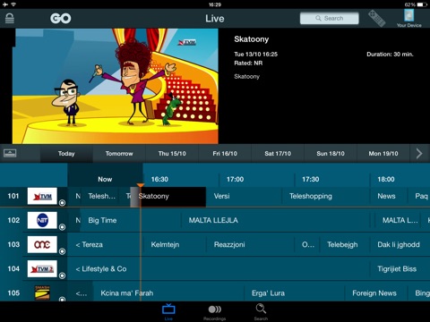 GO TV for iPad screenshot 2