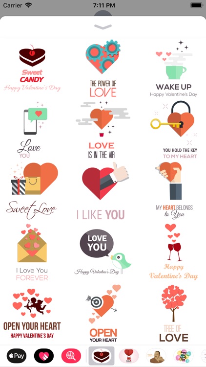 Love Message - Flat Stickers