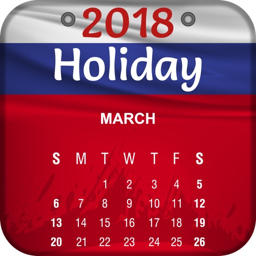 Russian Holiday Calendar 2018 icon