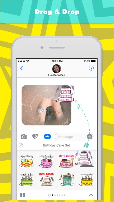 Birthday Cake Set stickers screenshot 3