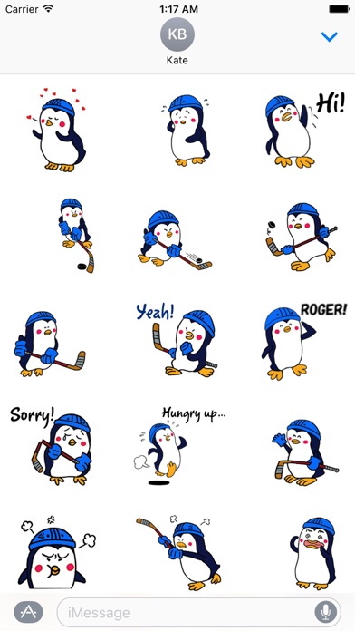 Penguins Love Ice Hockey Emoji screenshot 2