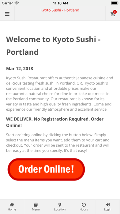 How to cancel & delete Kyoto Sushi Portland from iphone & ipad 1