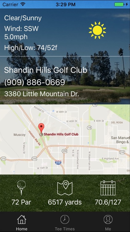 Shandin Hills Golf Tee Times