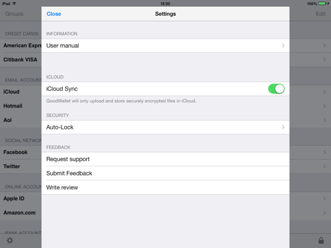 Key Cloud Password Manager - náhled
