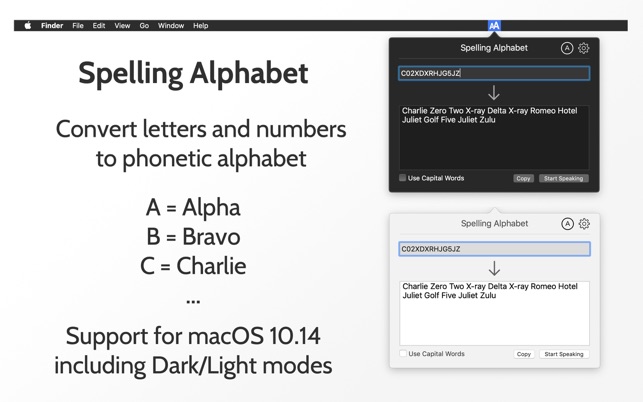 Spelling Alphabet On The Mac App Store
