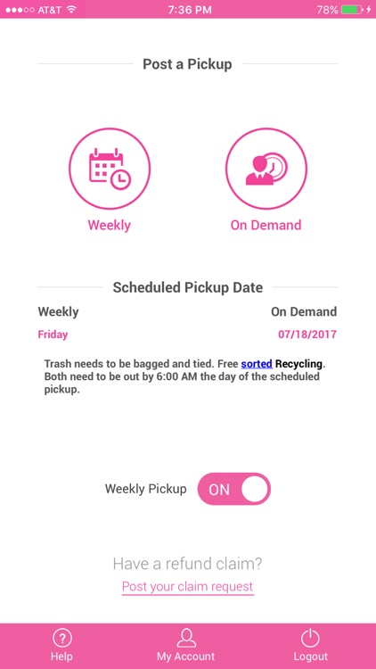 Pick Pink - Trash Service screenshot-3