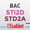 Bac STI2D STD2A 2018 avec L'Etudiant  : une application complète et détaillée, entièrement  gratuite, pour préparer les lycéens aux révisions du bac STI2D - STD2A 2018