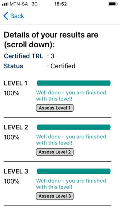 TRL Assessment Oracle screenshot 4