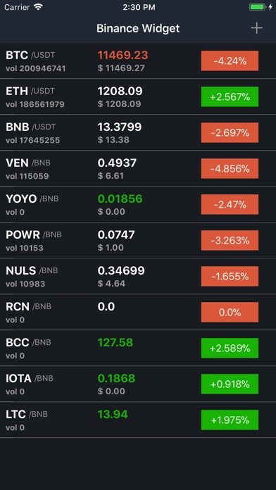 Binance widget - Bitc... screenshot1