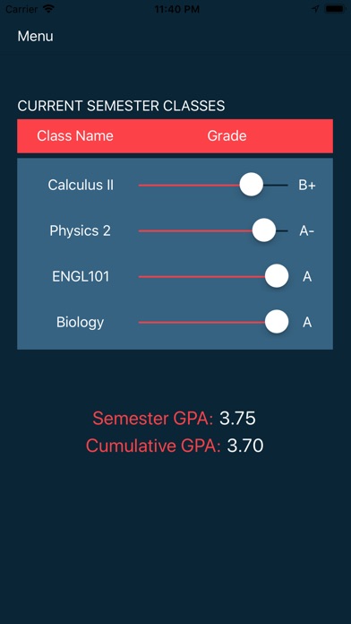 GPApp - GPA Calculator screenshot 2