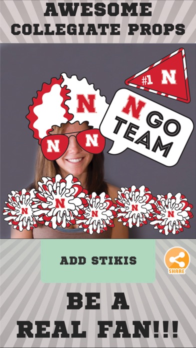 Nebraska Cornhuskers Selfie Stickers screenshot 2