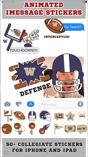 Washington Huskies Animated+Stickers for iMessage(圖1)-速報App