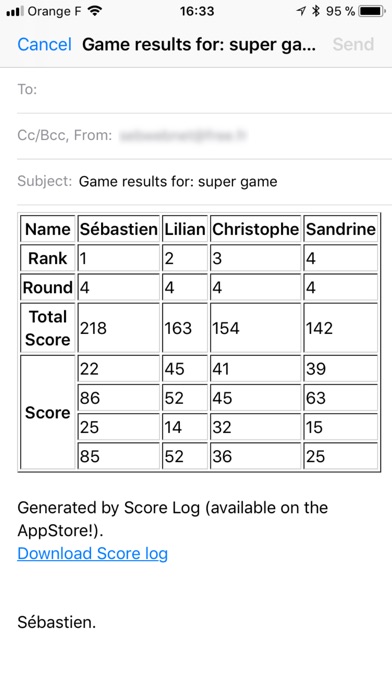 Score Log screenshot 4