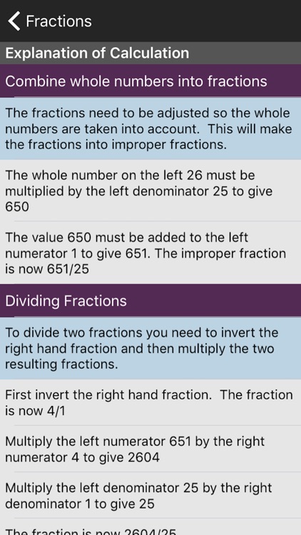 Fractions Calculator