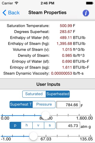 Steam Tables screenshot 2