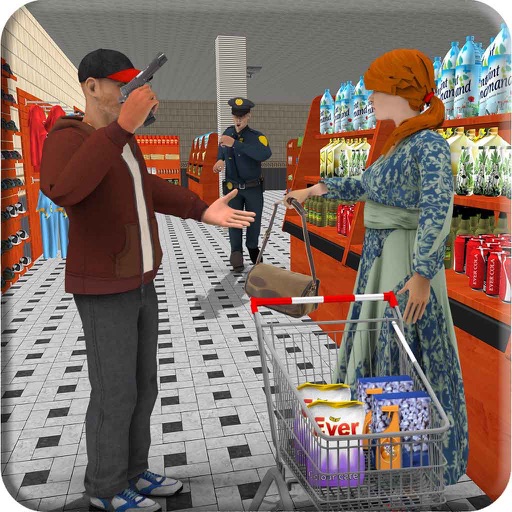 Supermarket Robbery Crime Icon