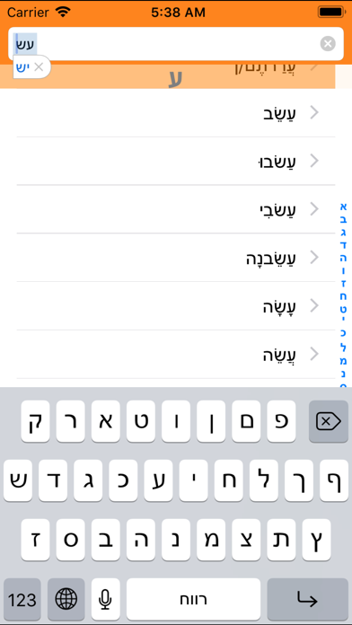 Hebrew Verbs Mobile Screenshot 1